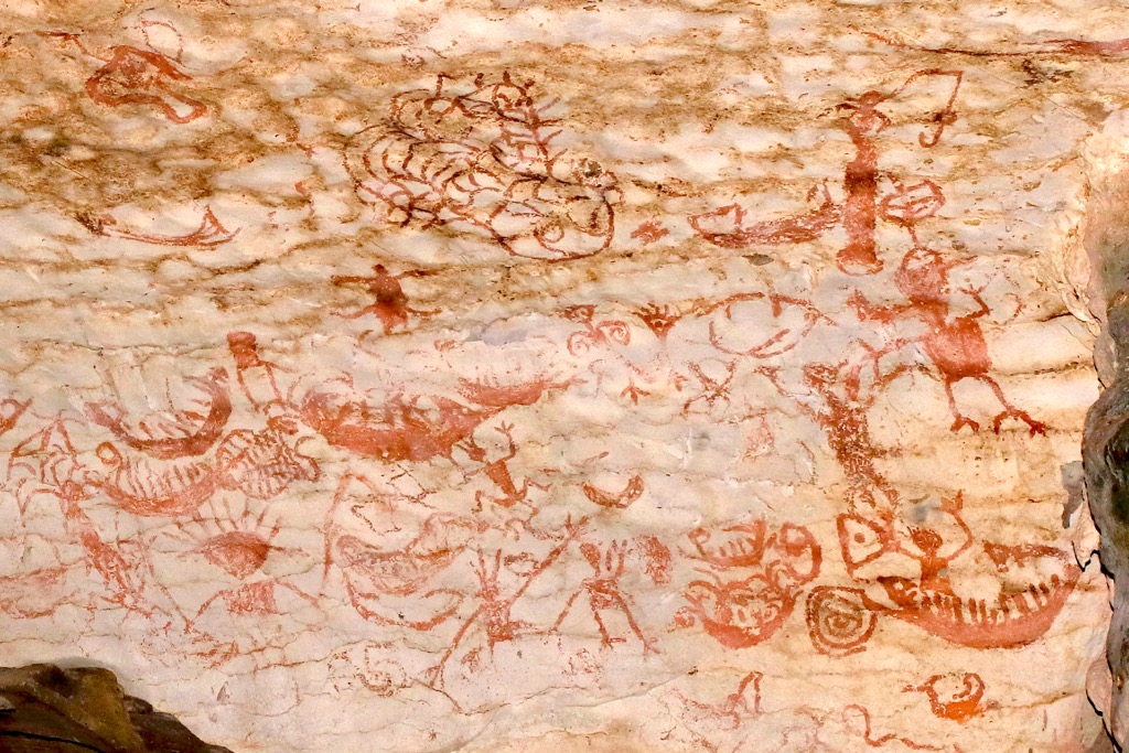 Cave paintings from Niah Cave. Brunei