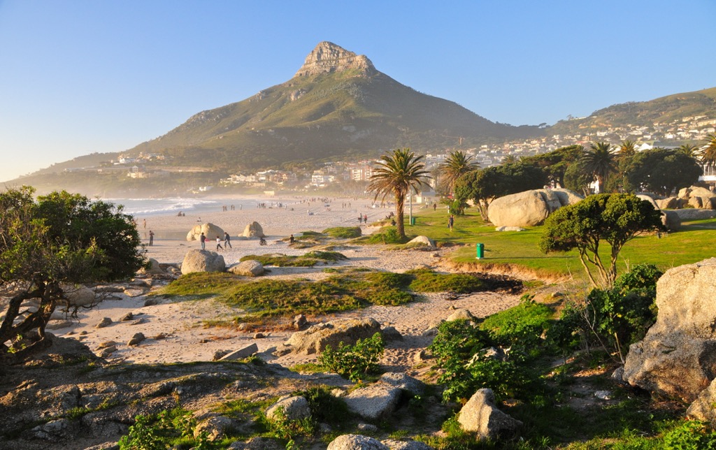 Lion’s Head overlooking the coastline in Cape Town. Cape Town