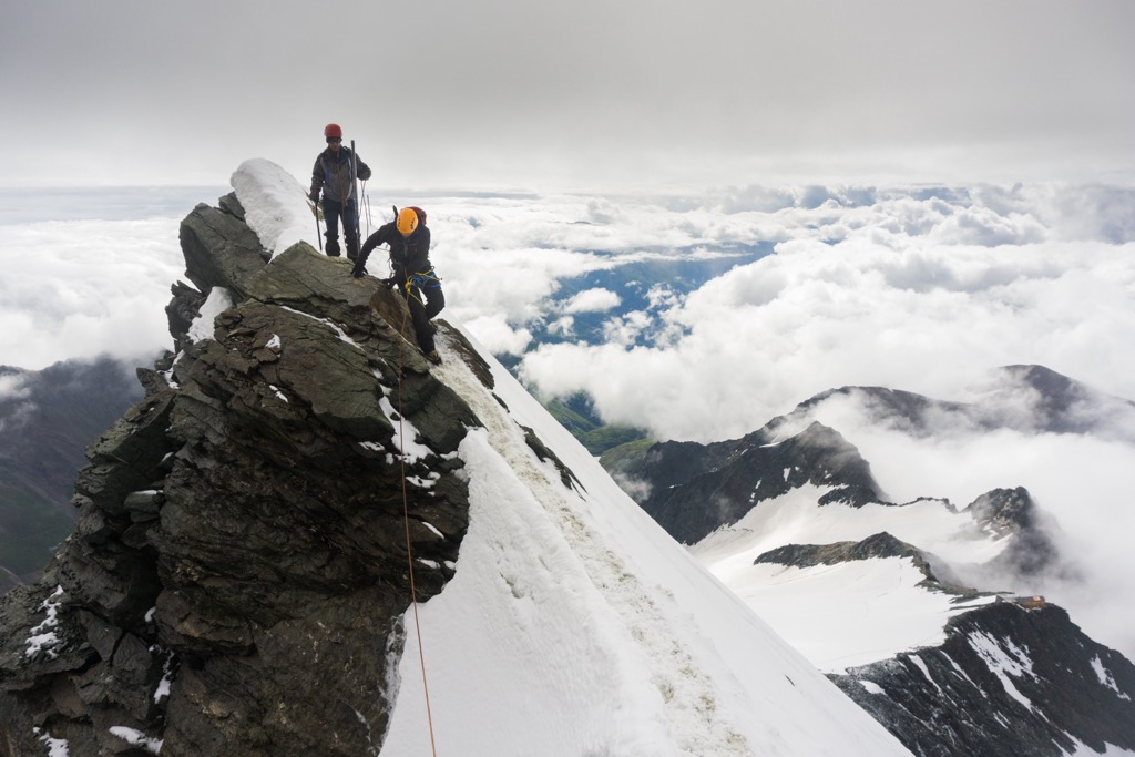 Mountaineers atop Großglockner’s summit. Carinthia