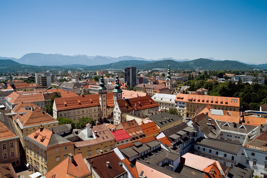 Klagenfurt am Wörthersee’s skyline. Carinthia
