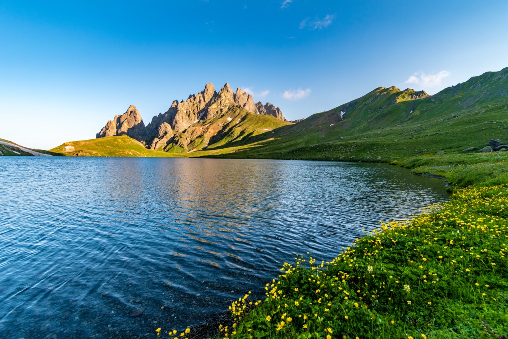 Tobavarchkhili lake, Egrisi mountains, Svaneti, Georgia, Caucasus mountain range