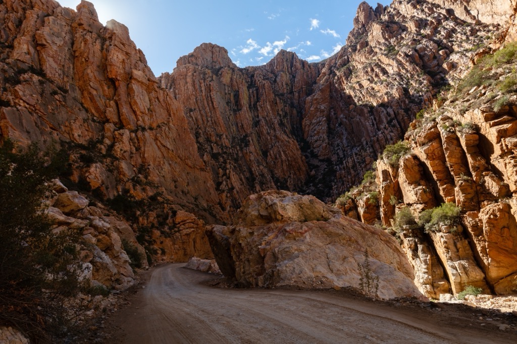 Rock formations along the Swartberg Pass. Central Karoo District Municipality