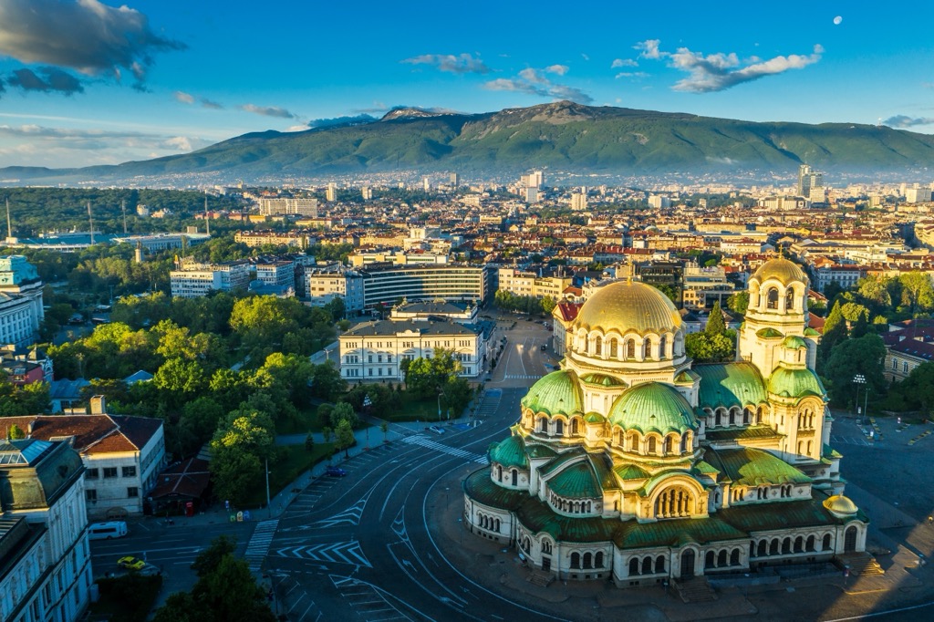 The famed Alexander Nevsky Orthodox Cathedral in Sofia, Bulgaria. Central Rila Reserve