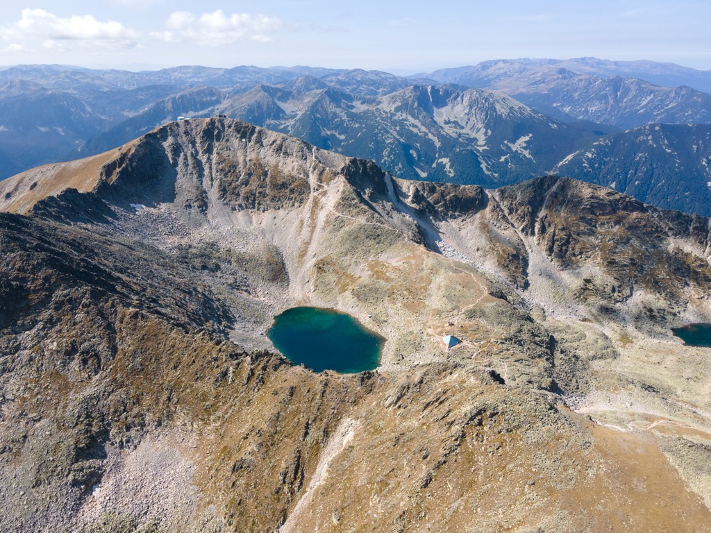 An aerial view of Musala in Central Rila Reserve. Central Rila Reserve