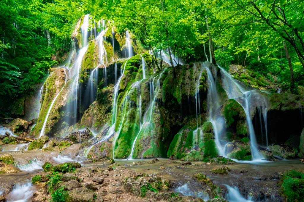 Waterfalls adorn the Cheile Nerei-Beușnița National Park. Cheile Nerei-Beusnita