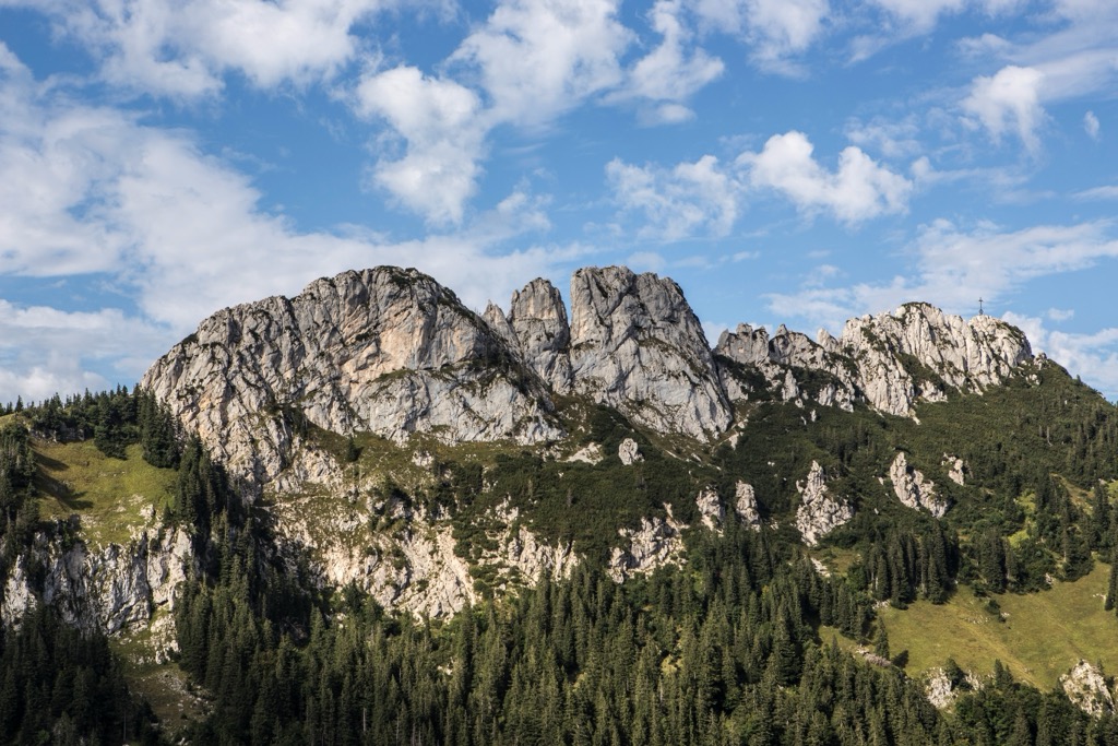 Kampenwand’s many jagged summits are a hotspot for rock climbers. Chiemgau Alps