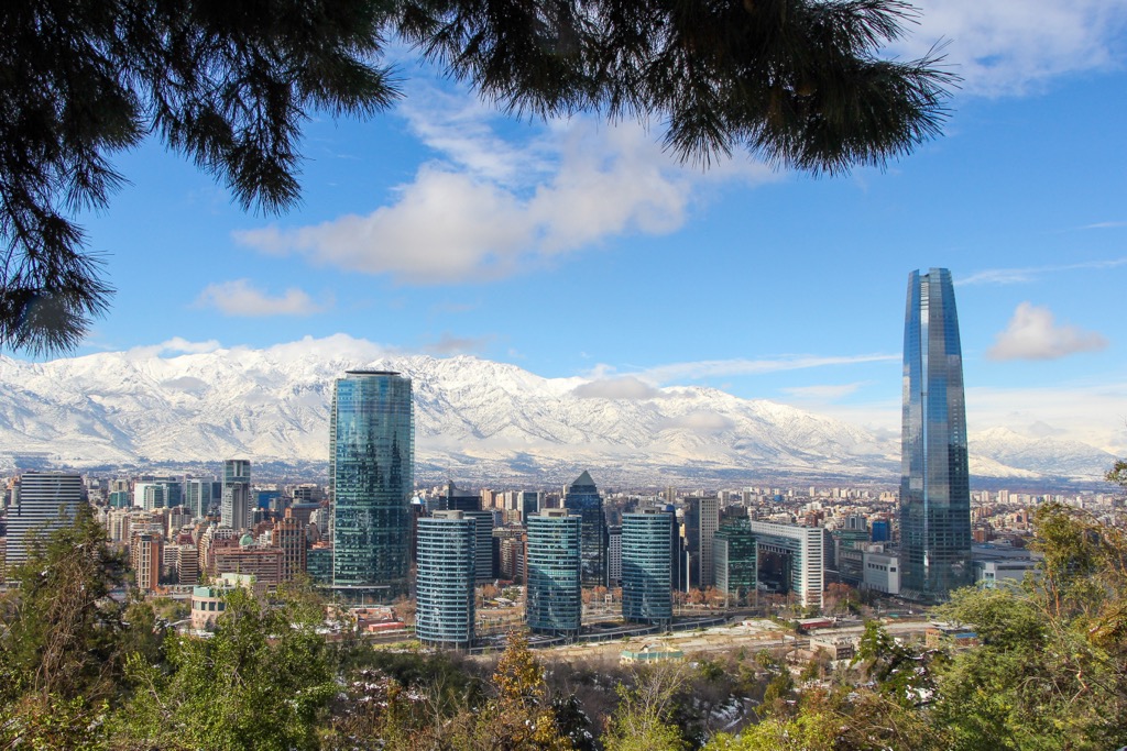 Winter and snow in Santiago, Chile