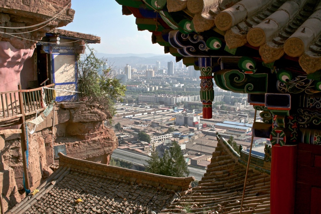 Xining city with taoist Tulou Temple , China