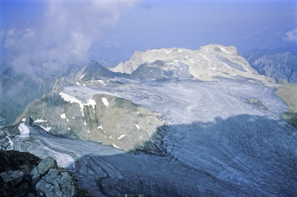The Brandner Glacier in 1992. Climbing Schesaplana