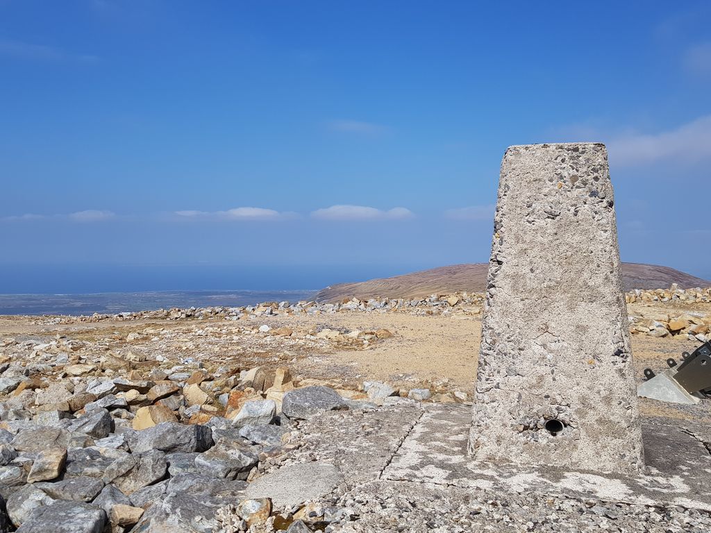 The trig point top Truskmore. County Sligo