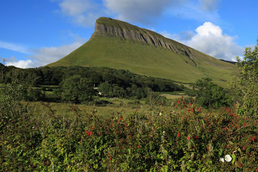 Benbulbin slopes gently to the south, making it easier to climb than at first glance. County Sligo