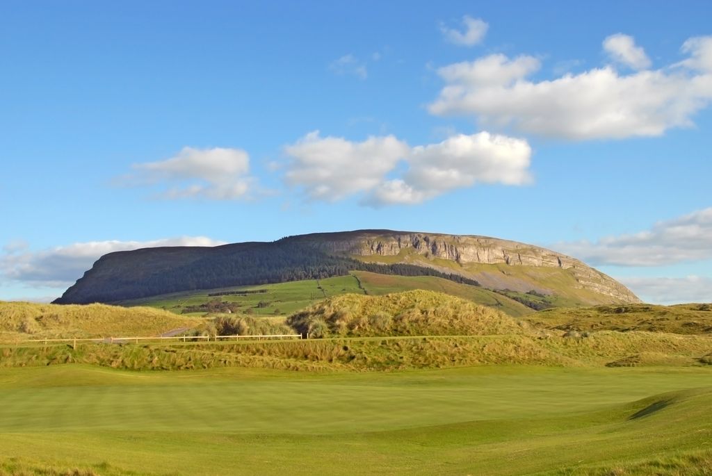 Knocknarea overlooks the seaside town of Strandhill. County Sligo