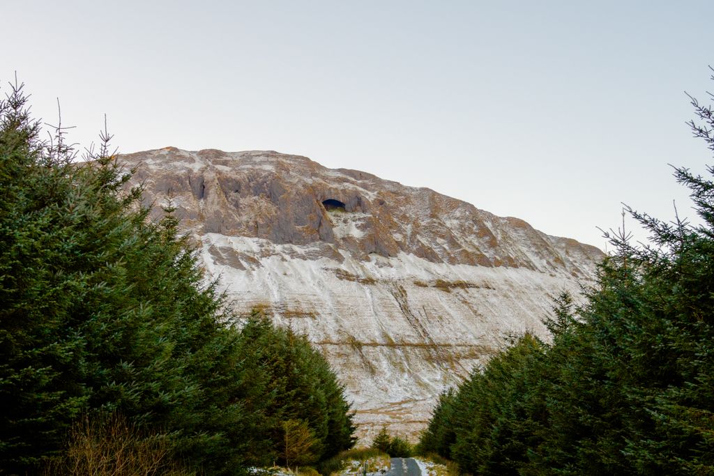 Diarmuid and Grainne's Cave, as seen on the approach to Benwiskin. County Sligo