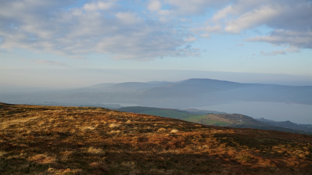 The view from atop Tountinna towards the River Shannon and Lough Derg. County Tipperary