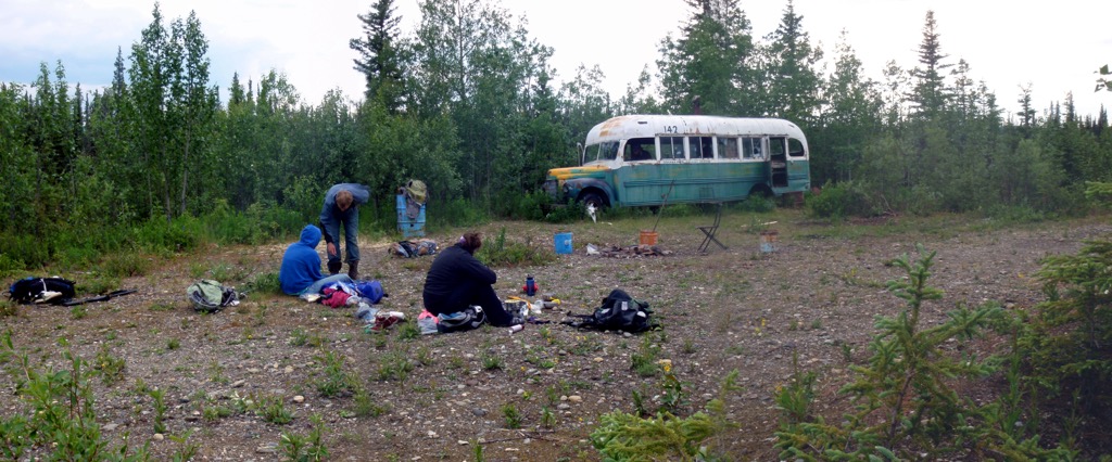 Bus 142 on the Stampede Trail near Denali National Park (just outside Healy). The bus has been relocated to Fairbanks after two additional people died searching for it. Denali