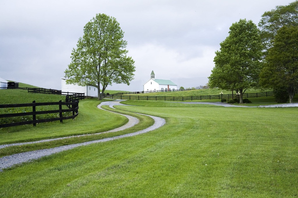 Distant church, Marlinton, West Virginia, USA