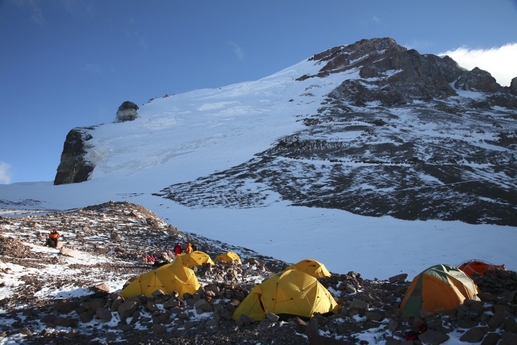 High Camp for the Aconcagua Polish Glacier, Aconcagua National Park, Distrito Las Cuevas