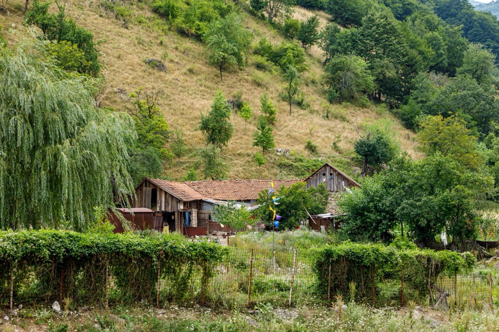 A traditional homestead within park boundaries. Domogled Valea Cernei