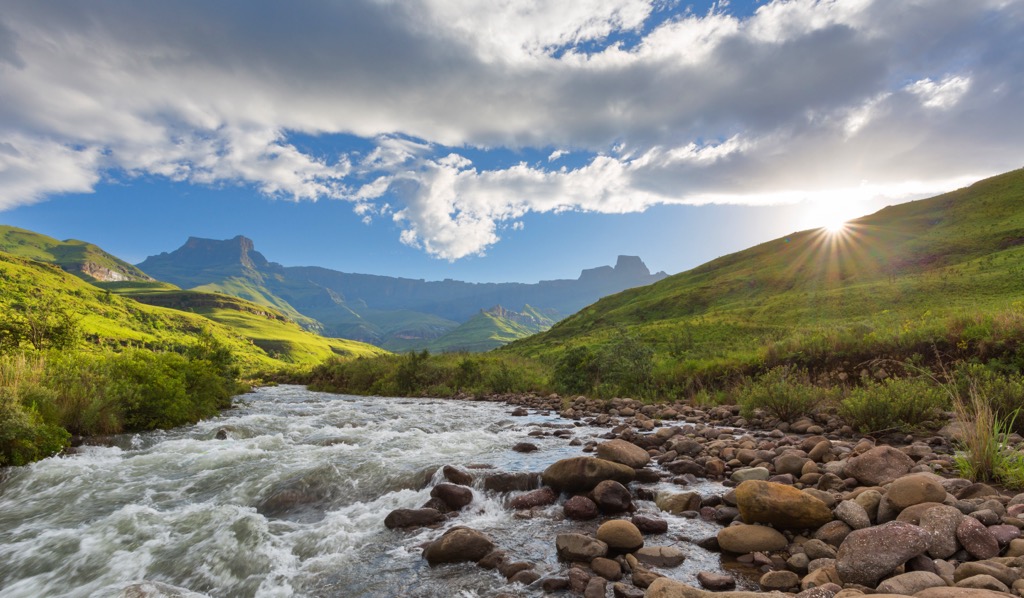 The Tugela River. Drakensberg Mountains