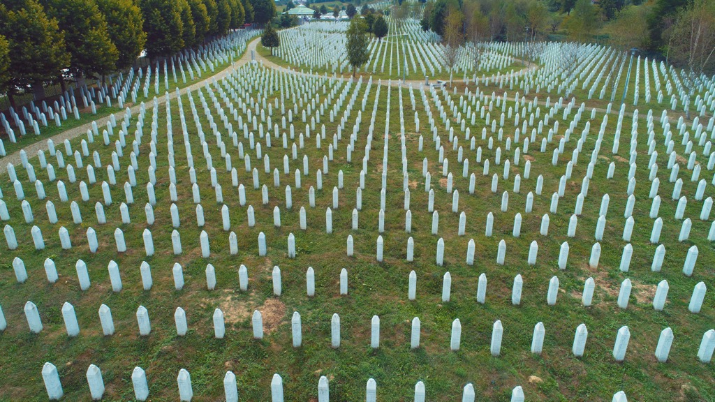 Potocari, Srebrenica. The memorial exists to commemorate the victims of the intense fighting in the 1990s. Drina National Park