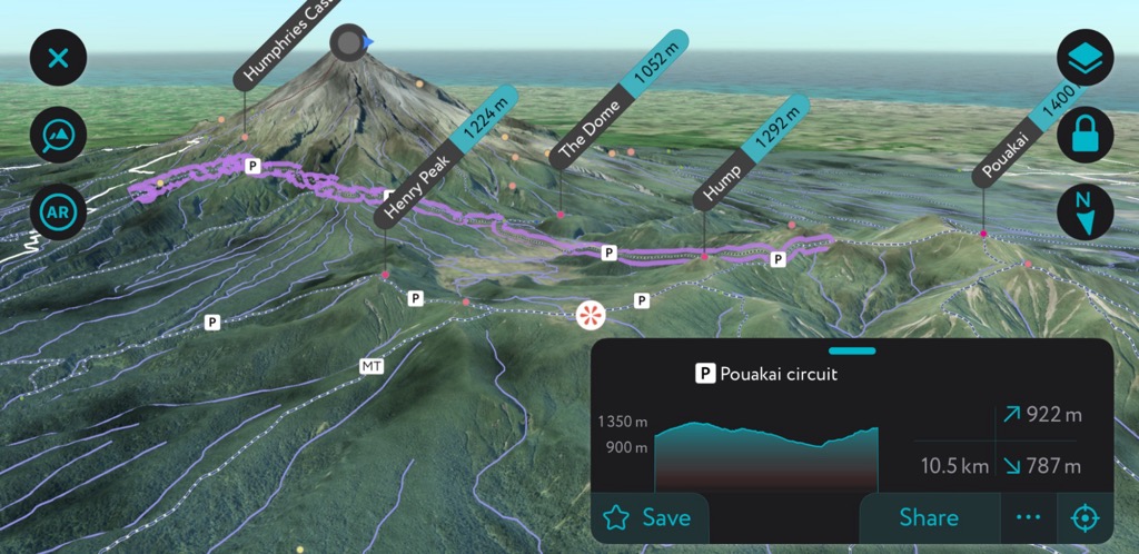 PeakVisor trail, Egmont National Park, New Zealand
