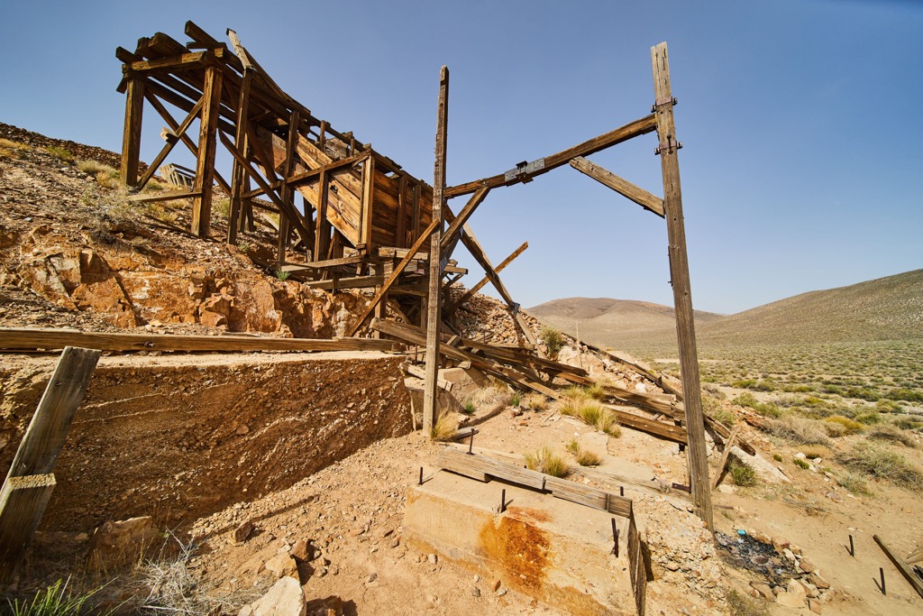 Abandoned mining equipment at Eureka Mine, Nevada, USA