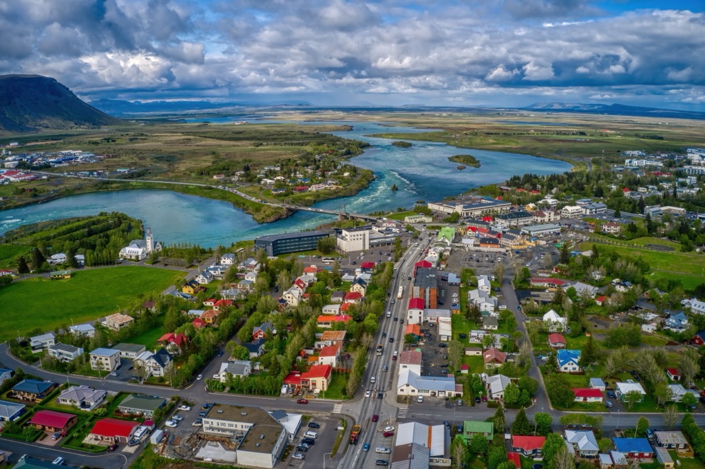 Selfoss from above. Fjallabak Nature Reserve