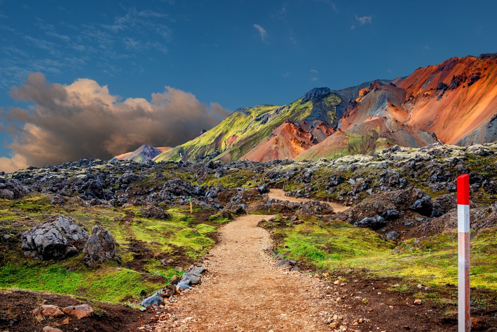 On the Laugavegur trail in Landmannalaugar. Fjallabak Nature Reserve