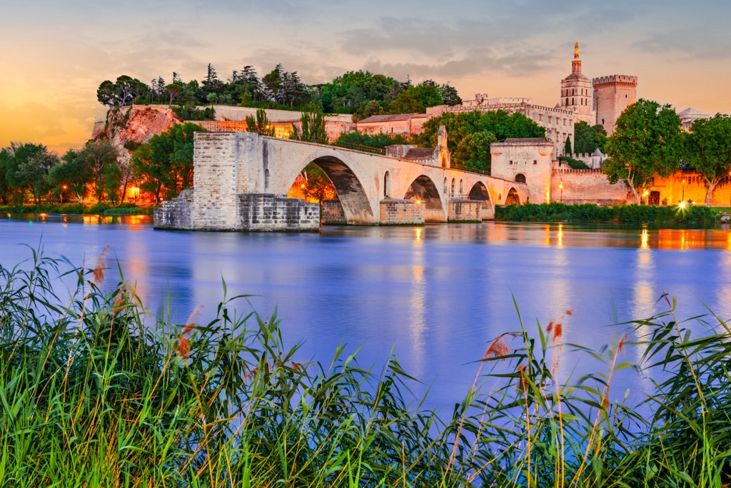 Avignon, France - Pont Saint-Benezet famous on the Rhone River in Provence.