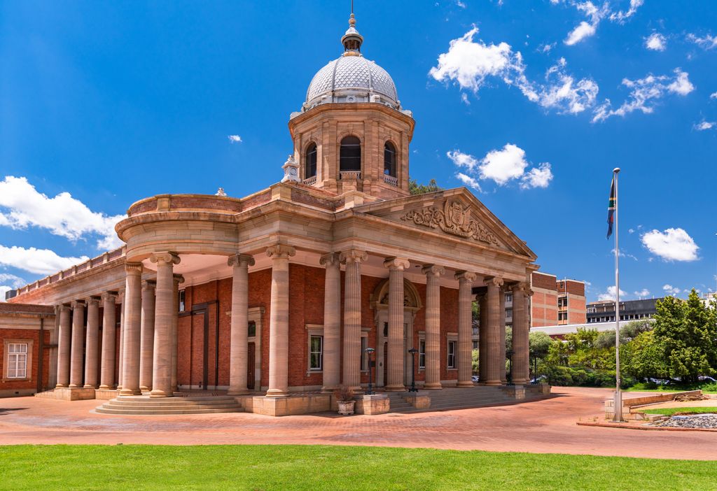 The Fourth Raadsaal building, home of the Free State Provincial Legislature in Bloemfontein. Free State