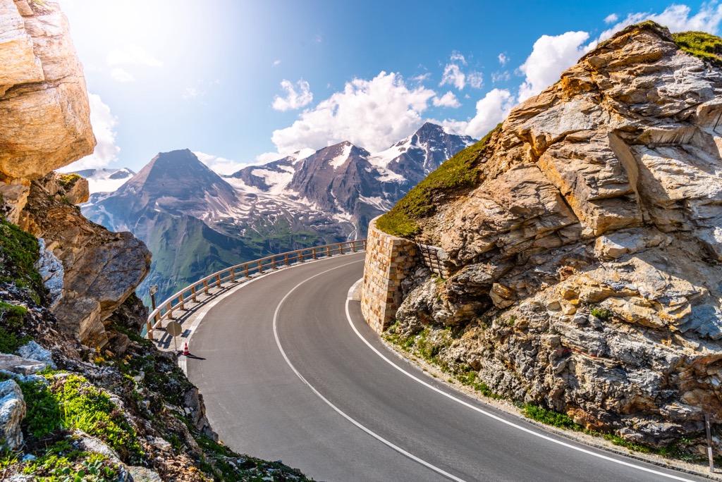The Großglockner Hochalpenstrasse, or “high alpine road,” traverses the Glockner Group and is one of the world’s finest motorways. Glockner Group