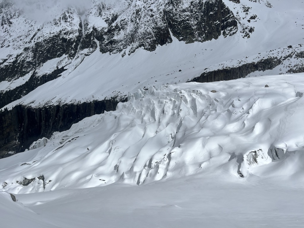 The toe of the Argentière glacier in 2025. Photo: Sergei Poljak. Grands Montets