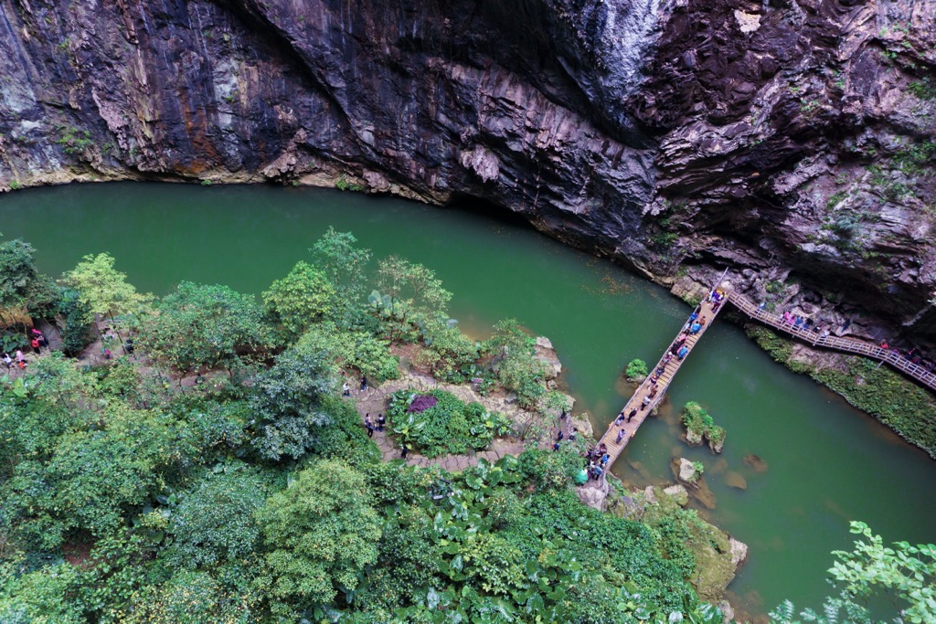 The spectacularly deep gorge of Yingxi Fenglin. Guangdong