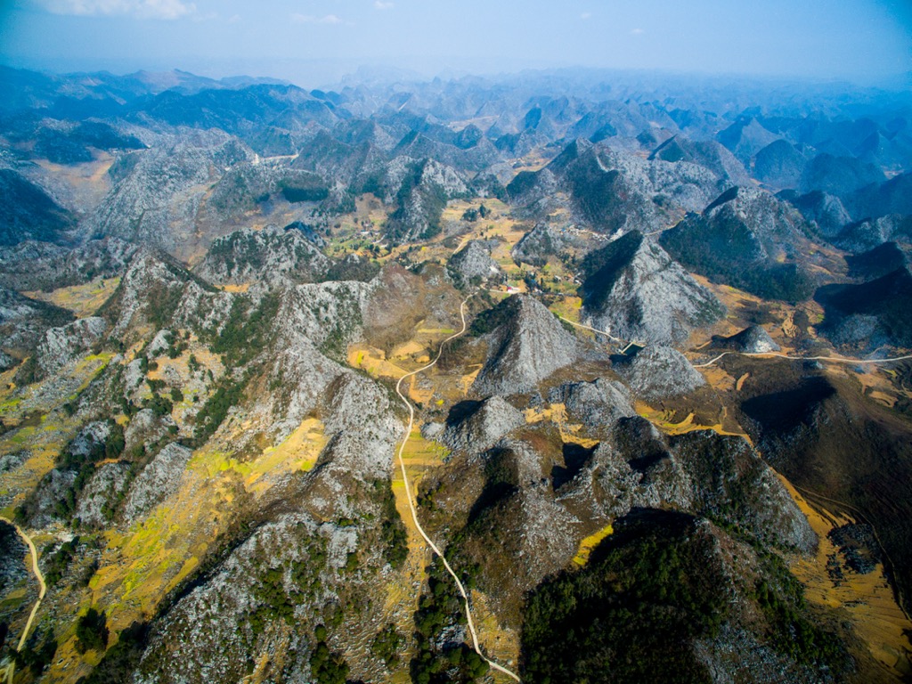 An aerial view of the Đồng Văn UNESCO Global Geopark. Ha Giang Province