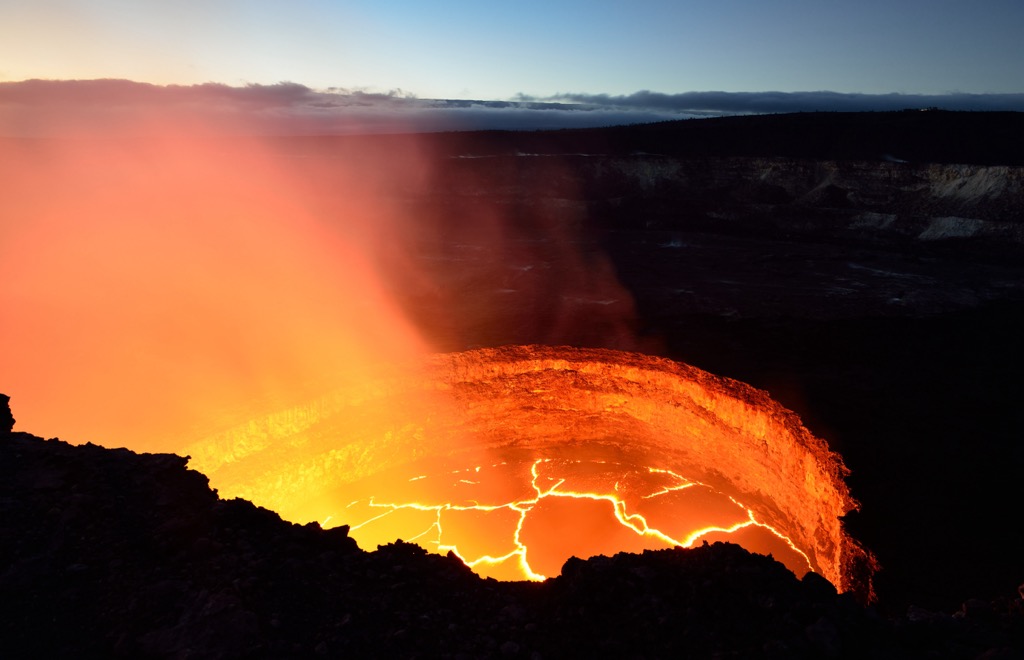 A lava pool in Hawaii Volcanoes National Park. Hawaii County