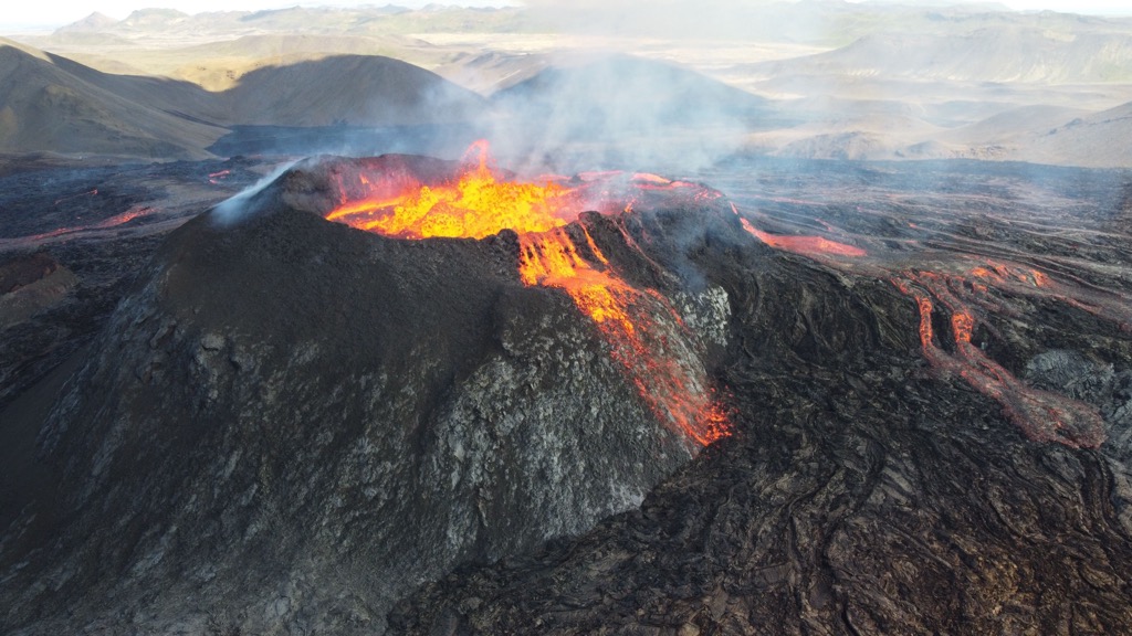 An erupting Mauna Loa. Hawaii County