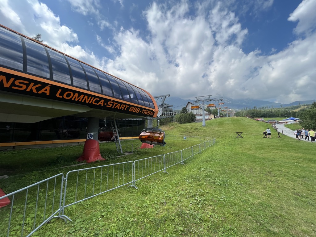The base station of the Tatranska Lomnica ski area, facing Lomnicky Štit. High Tatras