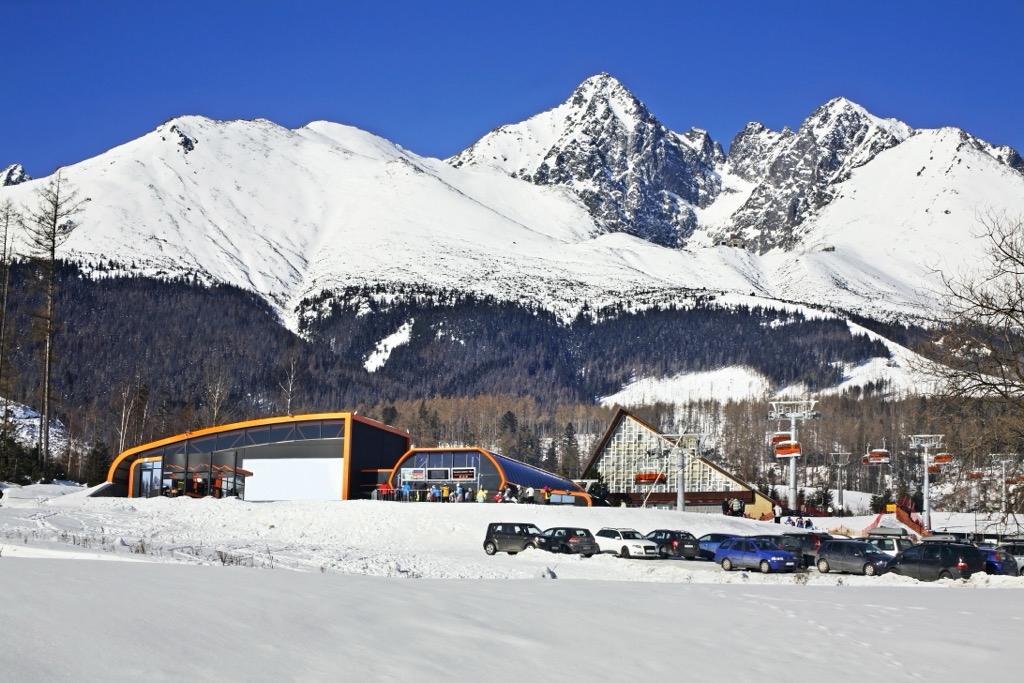 Tatranska Lomnica ski resort. High Tatras