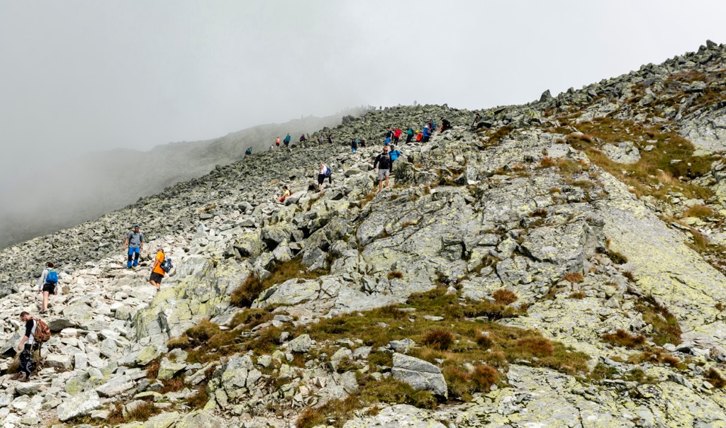 Trail to the top of Krivan. High Tatras
