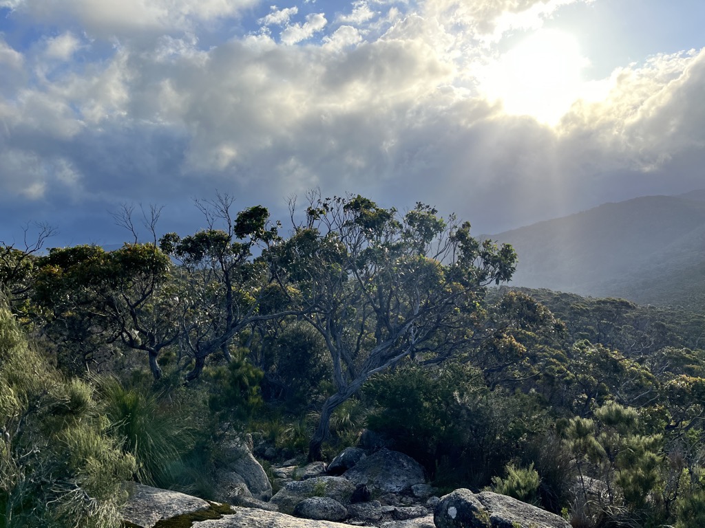 A moment atop the ridge. Photo: Sergei Poljak. Hiking in Wilson’s Promontory