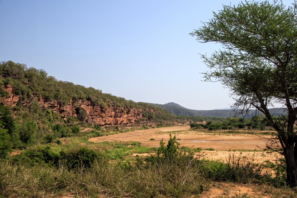 Sandstone formations in the park. Hluhluwe iMfolozi Park