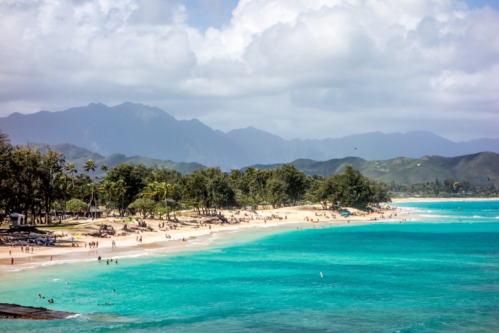 Kailua Beach offers a peaceful juxtaposition to the crowds of Waikiki without sacrificing proximity to the town of Kailua. Honolulu County