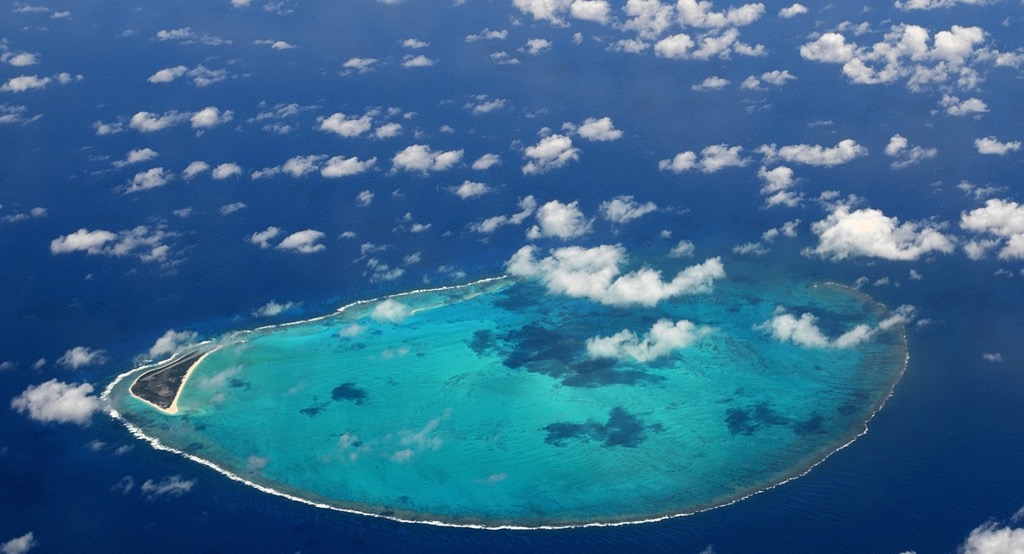 Kure Atoll, an uninhabited island ranking as the oldest in the Hawaiian chain, is nearly submerged into the sea after millions of years of erosion. Honolulu County