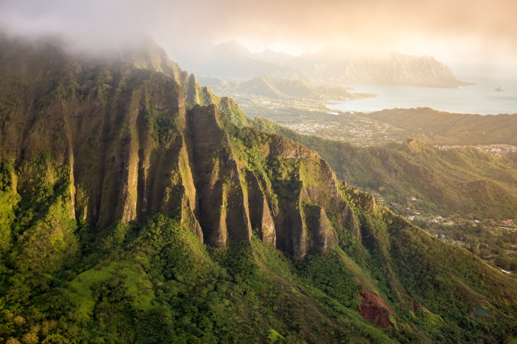 A view from the Koolau Massif. Honolulu County
