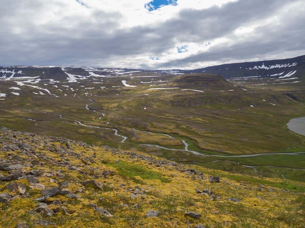 Hornstrandir’s landscape is a basalt plateau interspersed with fjords and low mountains. Hornstrandir