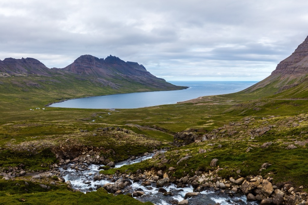 Veiðileysufjörður, the starting point of this day hike. Hornstrandir