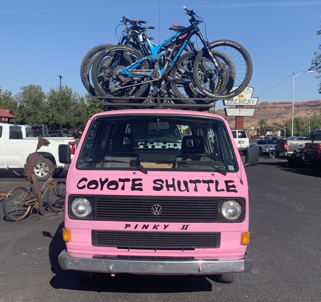 Moab’s “Coyote Shuttle” gets you where you need to be. Photo: Sergei Poljak. How to Start Mountain Biking