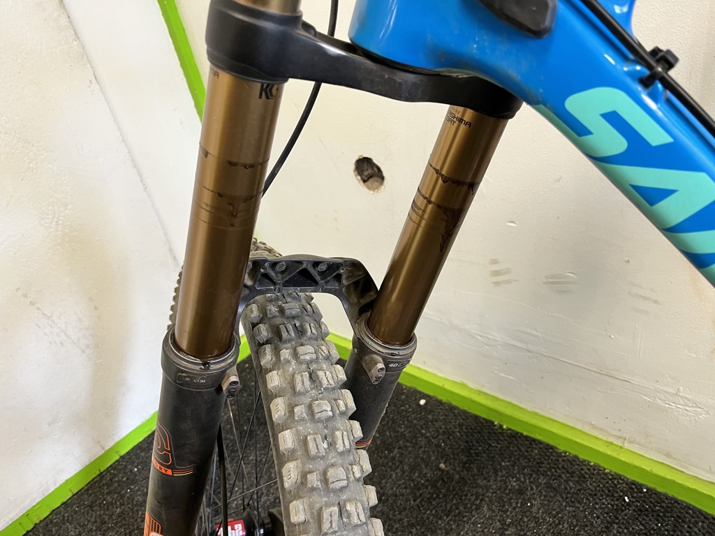 If your suspension looks like this, get it serviced. Photo: Sergei Poljak. How to Start Mountain Biking