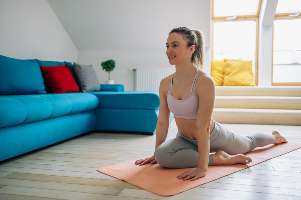 The pigeon stretch. How to Stay Fit For Skiing