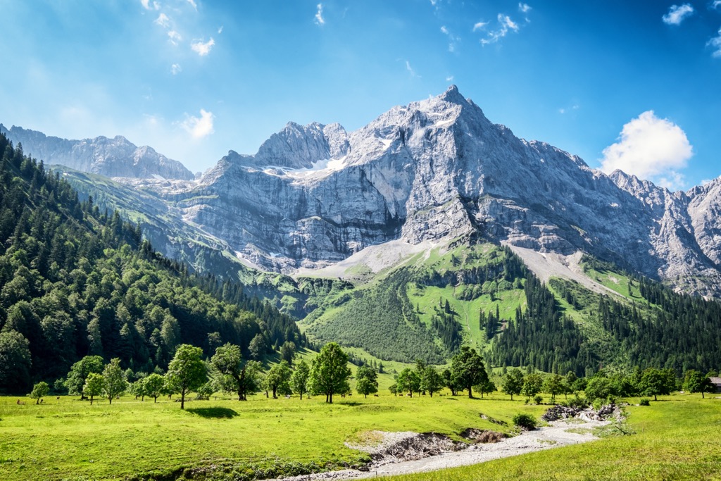 The rugged topography of the Karwendel Mountains. Innsbruck-Stadt